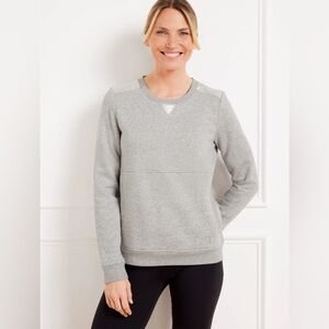 TALBOTS NWT Cotton French Terry Crewneck Pullover - Metallic Foil